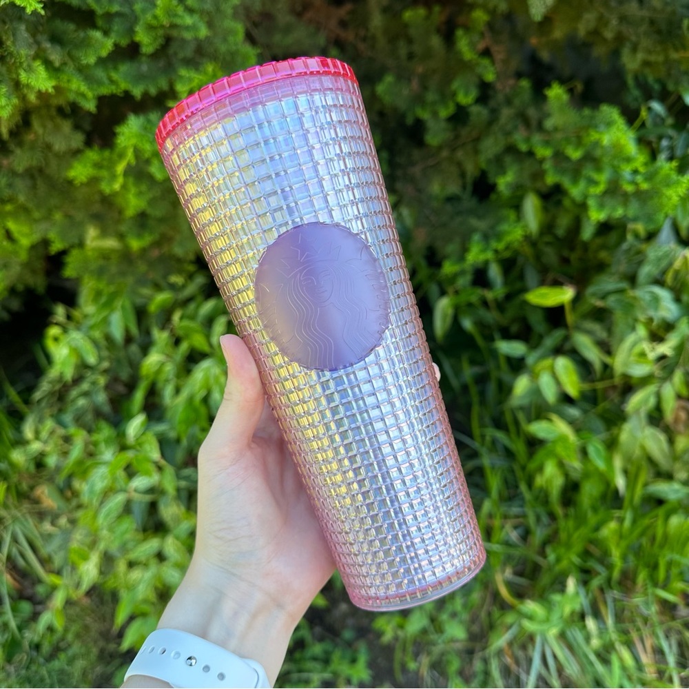 Starbucks Collectible Textured Grid Iridescent Disco Ball Cold Cup Tumbler